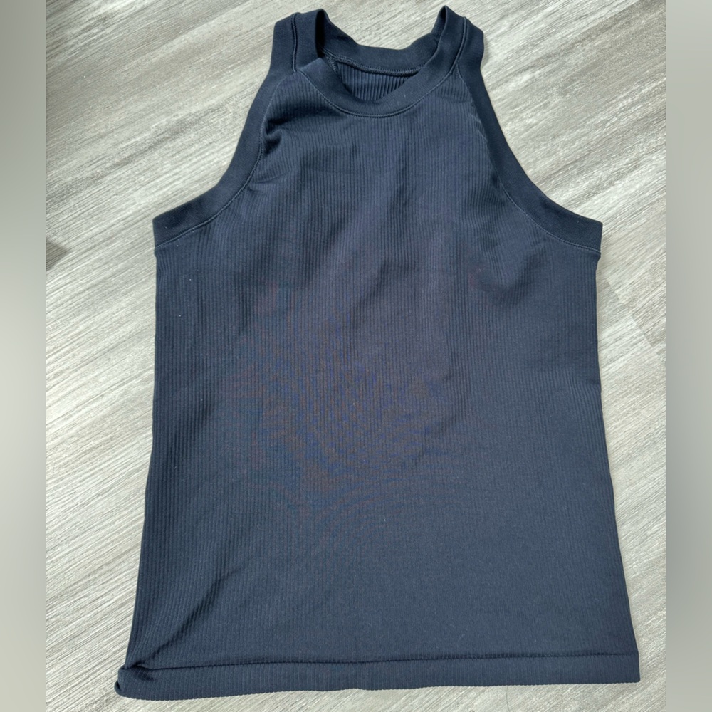 Athleta Navy Sleeveless Ribbed Top